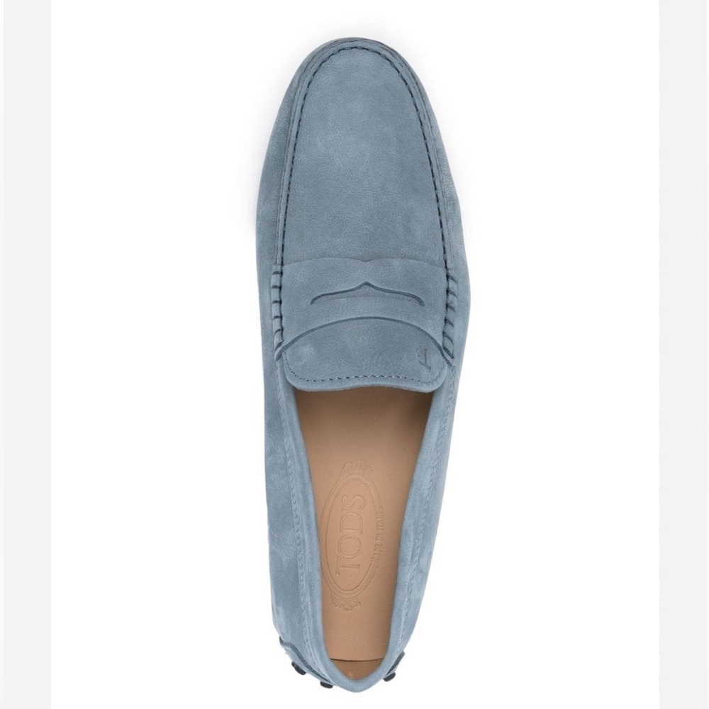 Tod’s Gommino Driving Shoes in Blue Suede
